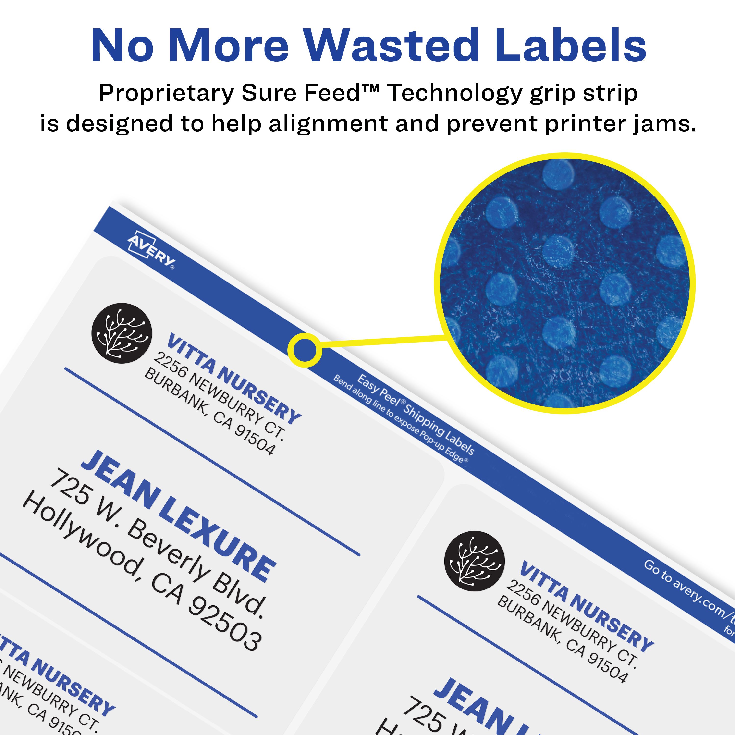 Easy peel shipping labels with sure feed 18663 avery avery